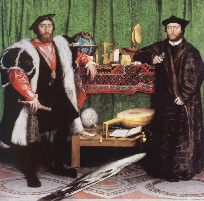 Hans holbein the younger the ambassadors oil painting image